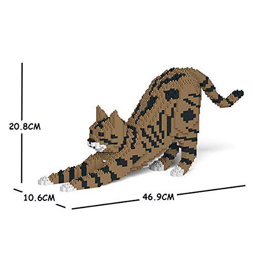 JEKCA Cat 05S-M04 | Tabby Cat Plastic Building Blocks | Age 14+ - color: Brown Tabby