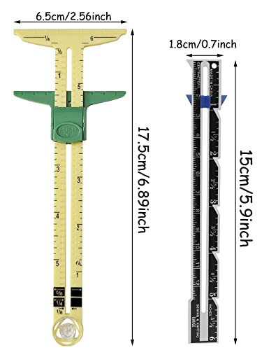 YEQIN 4 Pieces Sewing Gauge Sewing Measuring Tool, 5-in-1 Sliding Gauge Measuring Sewing Ruler Tool Fabric Quilting Ruler for Knitting Crafting Sewing Beginner Supplies - size: Size 4(4pcs style1+3)