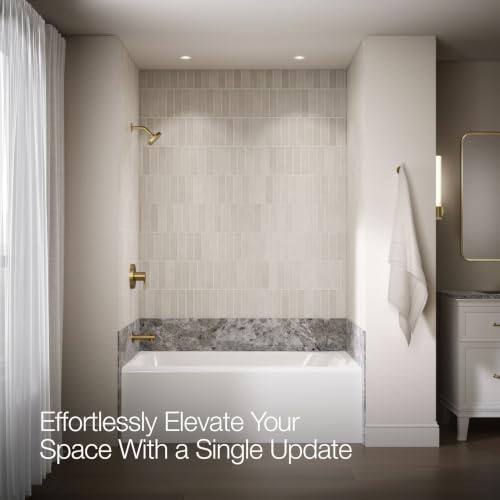 KOHLER TS35322-4G-2MB, Elate Rite-Temp Tub and Shower Trim with Single Function 1.75 GPM Showerhead, Vibrant Brushed Moderne Brass, Efficient Tub and Shower Combo, Finish - color: Vibrant Brushed Moderne Brass, size: 1.75 GPM