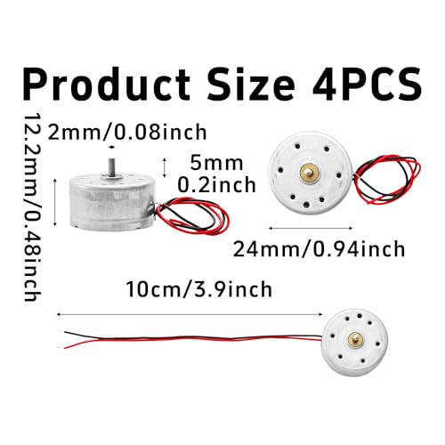 4PCS Mini DC Motor 3.7V 8500RPM Electric Motor Kit for DIY Projects, Wind Turbine Generator, Educational Science Experiments, School Learning Supplies - size: 8500RPM