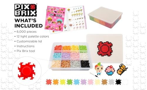 Pix Brix Pixel Puzzle Building Bricks, 6,000 Piece Container, Light Palette - color: Light, size: 6000pc