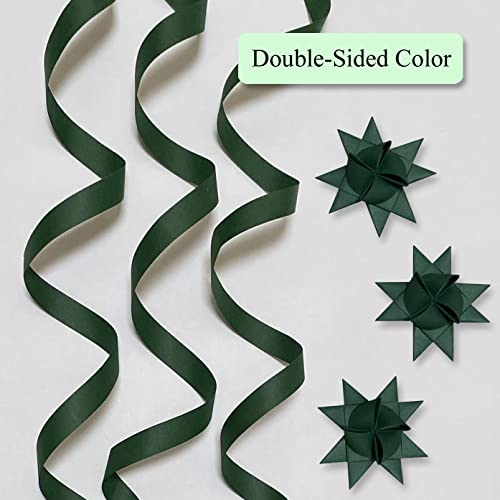 Glossy, Forest Green Paper Strips for Weaving Projects. Paper Strips for Moravian Stars, German Stars and Froebel Stars. 50 strips per pack (Glossy Forest, 1 x 25 inch) - size: 1 inch wide