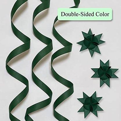 Glossy, Forest Green Paper Strips for Weaving Projects. Paper Strips for Moravian Stars, German Stars and Froebel Stars. 50 strips per pack (Glossy Forest, 1 x 25 inch) - size: 1 inch wide
