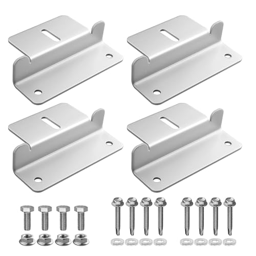 Anbte 4PCS Solar Panel Z Bracket, Solar Mounting Kit for RV, Roof, Silver - color: Silver (4PCS）