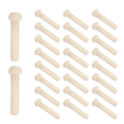 MECCANIXITY Wooden Axle Pegs 5/16" Dia. 1-13/16" Length, Unfinished Wood Pegs for DIY Model Cars Trucks, 25pcs - size: 5/16" Dia. 1-13/16" Length