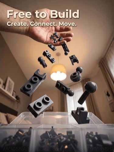 88 PCS Small Ball and Socket Joints Pieces Compatible with Lego Pieces, Drak Gray 10 Sizes Ball Joint Socket Connectors, Figure Limb Building Blocks Bulk, Universal Joint Axle MOC Parts - color: Darkgray