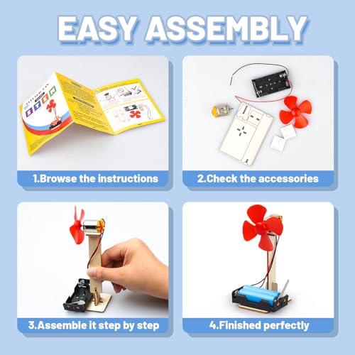 6 STEM Science Kits for Kids Age 8-12, Classroom Electric Fan Circuit Kit