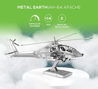 Fascinations Metal Earth AH-64 Apache 3D Metal Model Kit