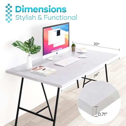 Kaboon Universal Tabletop 36"x20", Solid One-Piece Melamine Table Top, Double L-Desk Floating Desk DIY, Home and Office Countertop, White Rock - color: White Rock, size: 36x20