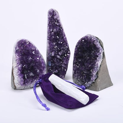 Premium Natural Amethyst Crystals Geode 0.5-0.75 lbs Healing Crystal Stones - size: 0.5 pound - 0.75 pound