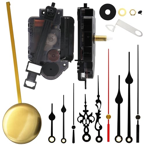 Youngtown Pendulum Clock Movement Replacement Kit with Pendulum 9/10" Shaft - size: 9/10 inch total shaft length