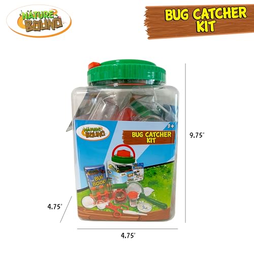 Nature Bound Bug Catcher Kit - 20 Piece Outdoor Exploration Set for Kids - Educational & Fun - Safe Insect Catch & Release with Bucket, Net, Magnifier & More - Great Gift for Young Explorers