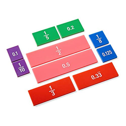 hand2mind Plastic Double-Sided Decimal and Fraction Tiles, Set of 15