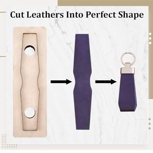 Leather Keyring Cutting die, for Shaping and DIY Leather Keyring Cutting and Punching (1 piece) - style: Rectangular keyring