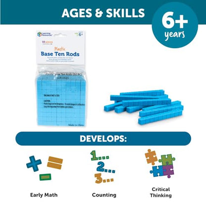 Learning Resources Plastic Base Ten Rods - style: Base Ten Rods