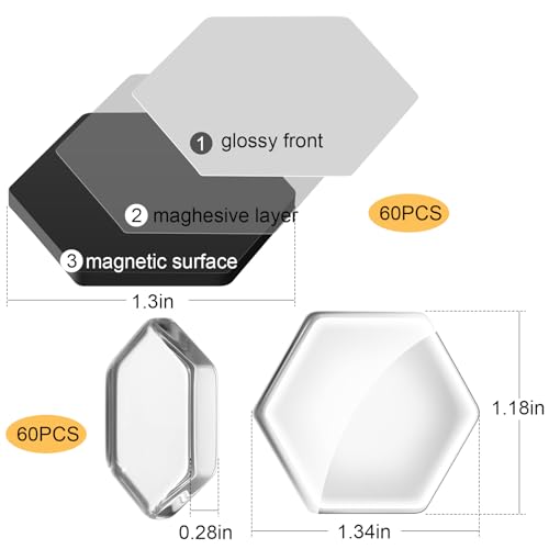 Honeydak 121 Pcs DIY Fridge Magnets Making Kit, Hexagon - color: Hexagon