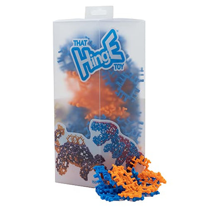 That Hinge Toy 150 Piece Age 7+ STEM Kids Building Toy - Dinosaurs + More - style: 150 Pieces Blue + Orange