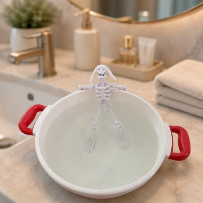 Fully Articulated Human Skeleton Action Figure, White - color: White