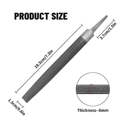6-inch Half Round Medium Cut File, Double Cut Teeth, High Carbon Steel, Single Hand File Without Handle, Suitable for Shaping Metal, Wood, etc. - color: Half Round File, size: 6 Inch