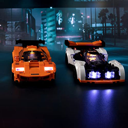 BrickBling LED Lighting Compatible with Lego Speed Champions McLaren Solus GT & McLaren F1 LM; New 2023 Light kit Compatible with Lego McLaren F1; Light up Your 76918-No Model - style: 76918 Light