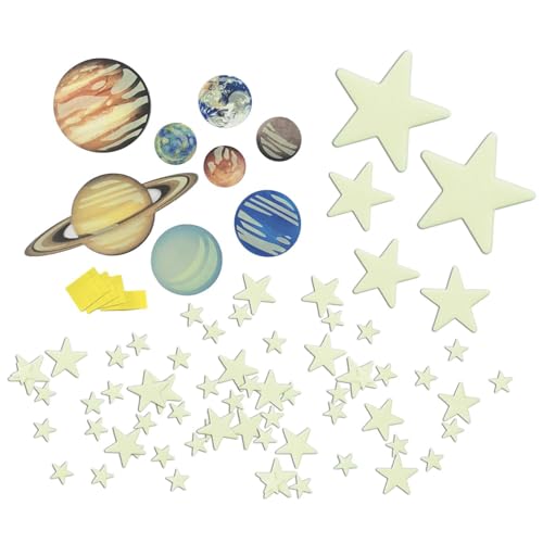 4M Glow Planets & Supernova - 100 Glow-in-The-Dark Wall & Ceiling Decals - size: 100pcs, style: Dark Planets and Supernova