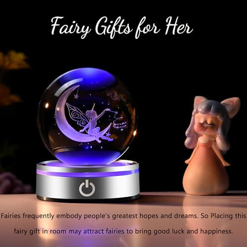 IFOLAINA Moon Fairy Crystal Ball Gifts for Girl Her Birthday Holidays - color: Fairy