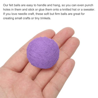 PATIKIL Wool Felt Balls Beads Wool Felting Pom 3.1cm 31mm Light Purple for Home Crafts Handcrafts Project DIY Pack of 10 - color: Light Purple