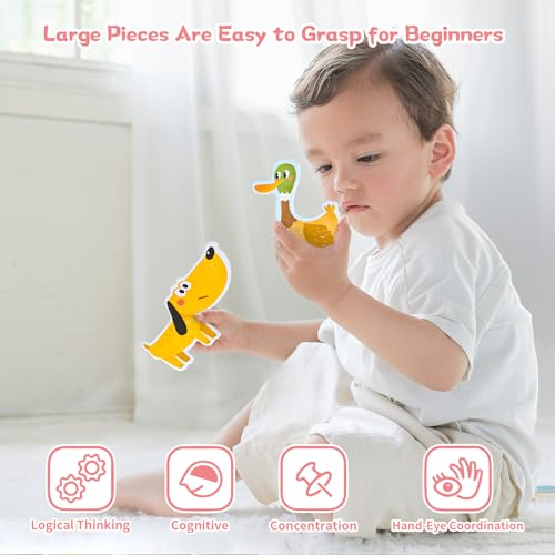 TOI Large Piece Toddler Puzzles for 2-4, Beginner Puzzles - Farm Animal - style: Farm Animals
