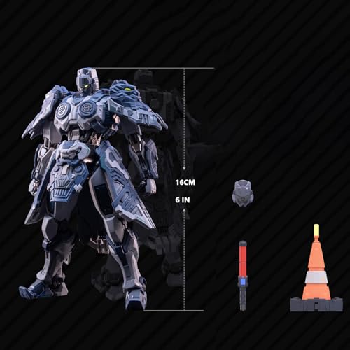 Pipigirl Moshow Assembly Free Mech Action Figure, Chang an Guard Mecha Traffic Police, Alloy Joints, 6.3 inch Collectible Mecha Kits - color: Jing02