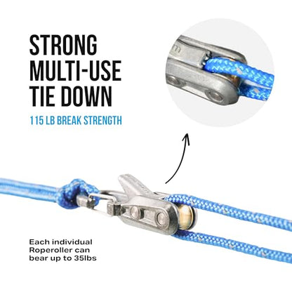 Roperoller Original Rope Tensioner with Reflective Cord & Case, 6 Pack