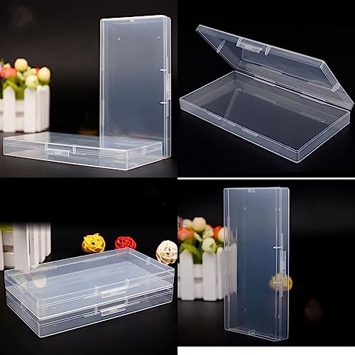 8 Pcs Plastic, Mini Clear Bead Storage Boxes with Hinged Lid and Rectangular Clear Craft Storage Boxes, Jewelry and Organizer,Nail Tool Box,Circuit board storage(8, 5.3" x 3.1" x 1.2") - size: 8 Pieces Same Size