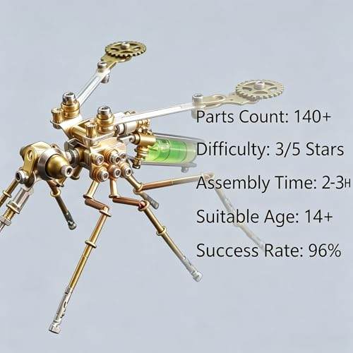 3D Metal Model Mechanical Kits Steampunk Insects Mosquito Puzzle for Adults 140+ Parts 3 Hours Build Cool Desk Decor Christmas & Birthday Gift for Men Father (Mosquito) - style: Mosquito