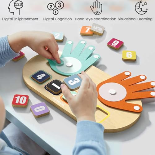 TOP BRIGHT Montessori Toy for 3 4 5 Years, Number Counting Blocks Math Toy