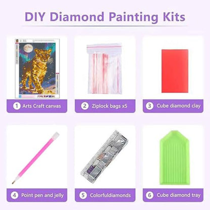 XUCNWL Diamond Art Kits for Adults,Cheetah Diamond Painting,12 x 16 Inch - color: Cheetah, size: 11.8x15.7in(30x40cm)