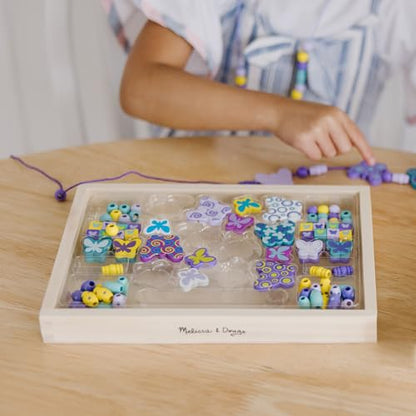 Melissa & Doug Created by Me! Butterfly Beads Wooden Bead Kit, 150+ Beads for Jewelry-Making - size: 1 Count, style: Butterflies