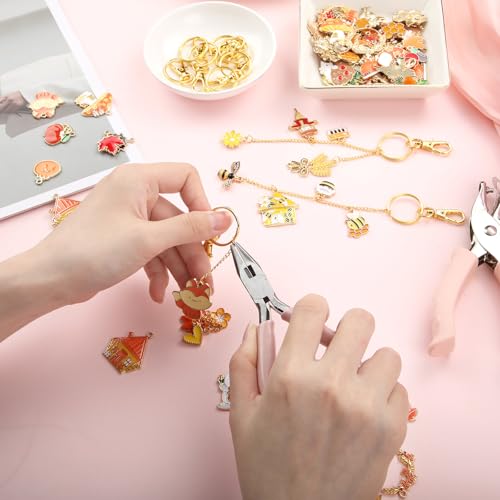 VioraWhite 213 Pcs Fall Theme Lip Gloss Keychain Making Kit - style: Fall Theme