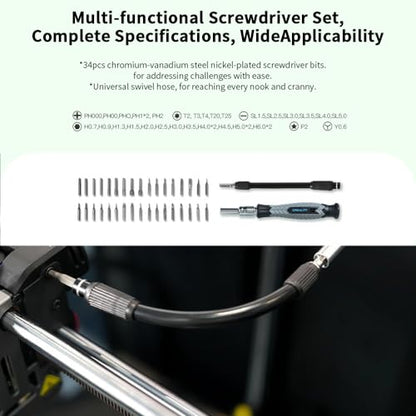 Creality 3D Printer Tool Kit, 74 Pcs in 1 3D Printing Tool Kit Includes Deburring Tool, Nozzle Cleaning Kit, Screwdriver Kit, Removal/Assembly Tools, 3D Printer Tool Wrap Kit Pro for All Printers