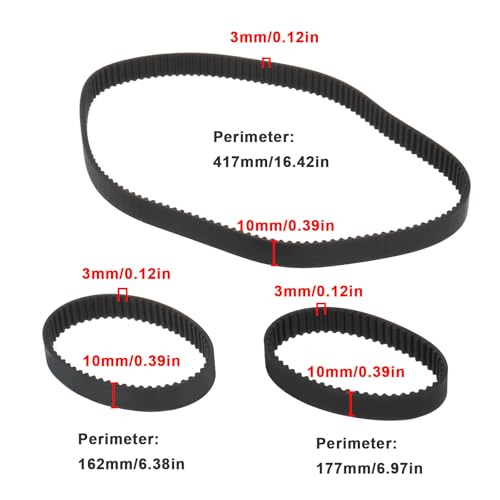 3pcs RC Car Belt PD7670 PD7669 PD7668 Compatible with Thunder Tiger TS4N