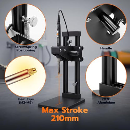 Vertical Heat Set Insert Tool Press for Plastic Parts & 3D Print Components - color: ZW12H