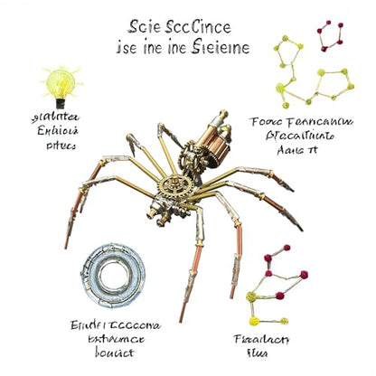 Mechanical Insect Bug Spider Sculpture, Metal Model Kits, Adult Hobby Kits for Men,Arts & Crafts,DIY Projects Metal Building Mens Birthday Gift, Fun (Mechanical Spider C) - style: Mechanical Spider C