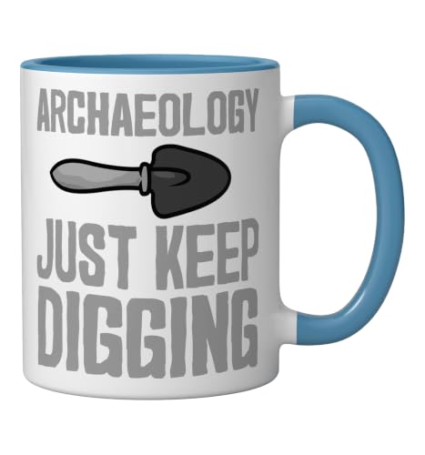 Cool Archaeology For Men Women History Anthropology Ceramic Mug, Blue/White, 11oz - color: Blue/White, size: 11 Ounces