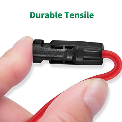 10 Feet 10AWG Solar Extension Cables Fitted with Connectors - size: 10FT 10AWG
