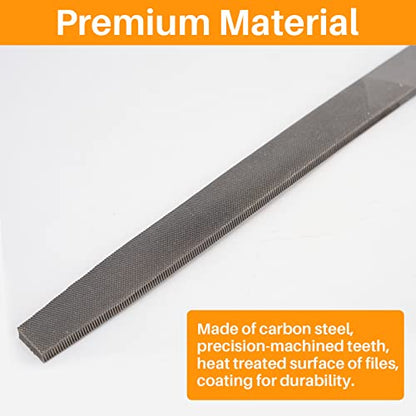 8" Flat Medium Cut File, Double Cut Teeth, Made of High Carbon Steel, Single Hand File Without Handle, Suitable for Shaping Metal, Wood, etc. - color: Flat File, size: 8 Inch