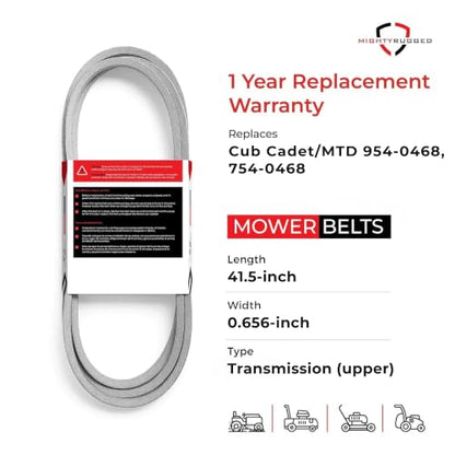 MightyRugged 954-0468, 754-0468 Upper Transmission Belt for MTD Cub Cadet - size: 41.5 in x 0.656 in