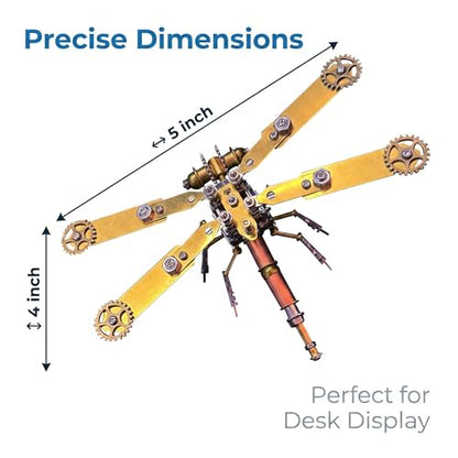 3D Metal Puzzles Model Kits for Adults - Build Dragonfly Hobby Kits for Men - Arts and Crafts Cool Things for Father Gifts for Birthday Ideas (Mechanical Dragonfly C) - style: Mechanical Dragonfly C