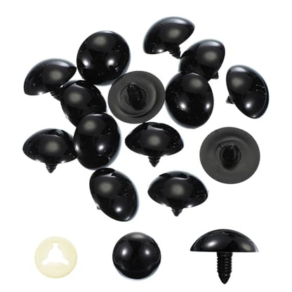 PATIKIL 35mm Safety Eyes, 20 Pcs Plastic Craft Protective Film Safety Eye with Washers for Stuffed Animals Crochet Toys Dolls DIY Craft Making, Black - size: 35mm