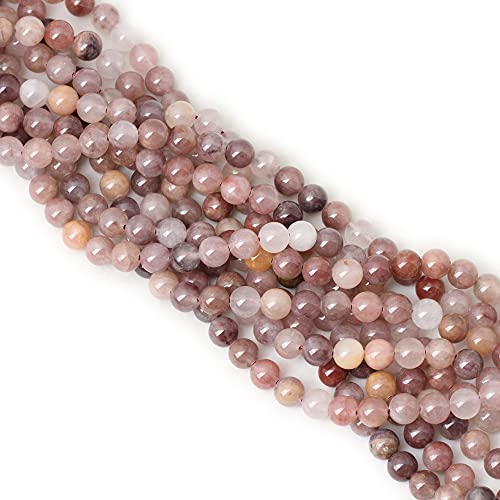 45PCS 8mm Natural Pruple Berry Quartzite Crystal Round Loose Beads for Jewelry Making 1 Strand 15" - color: Pruple Berry Quartzite, size: 8mm