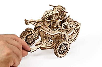 UGEARS Bundle Motorcycle with Sidecar and Dragster Car Model Kit - Top Fuel Dragster Model Kits 3D Puzzle with Powerful Spring Motor - Drag Racing Model Car Kits 3D Puzzles for Self-Assembly