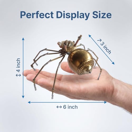 Steampunk Golden Spider 3D Metal Puzzle Model : 160+ Parts Mechanical DIY Assembly Kit Level 3/5 3 H Build Time Desk Decor Birthday Gift for Adult Collectors (Golden Spiders) - style: Golden Spiders