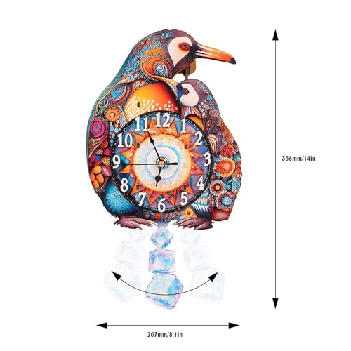 3D Puzzles for Adults, Penguin Wall Clock 3D Wooden Puzzles Clock Kits for DIY Birthday Gift for Women Men Home Decor Holiday Christmas - color: Penguin